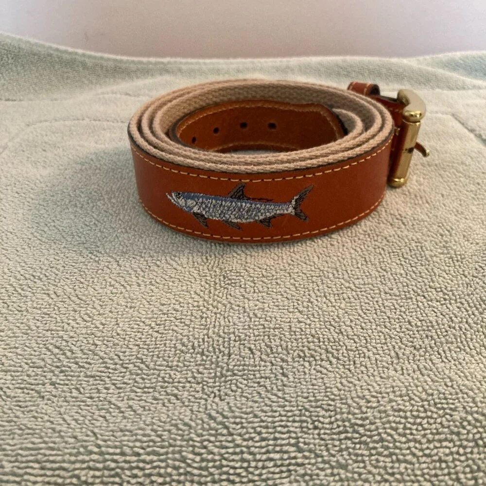 Orvis Belt with Fish Embroidery - Picture 2 of 5